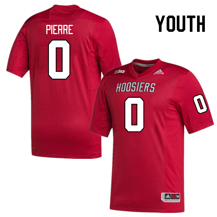 Youth #0 Noah Pierre Indiana Hoosiers College Football Jerseys Stitched-Red